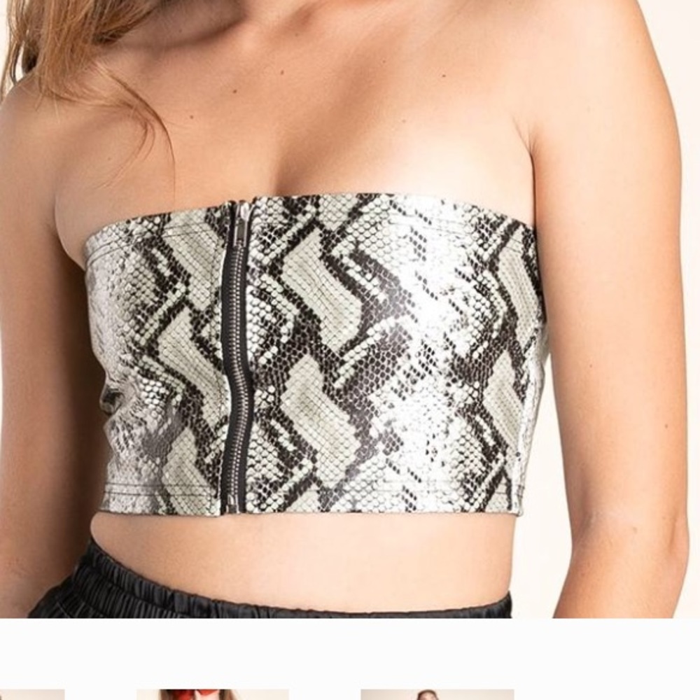 WAISTED BRAND FAUX SNAKESKIN MEDIUM TUBE TOP NEW